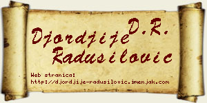 Đorđije Radusilović vizit kartica